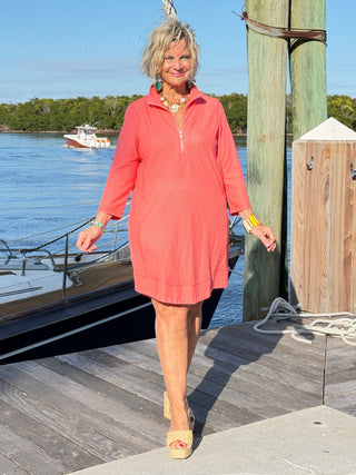 Lulu-b half zipper Salmon scuba dress LULU-B