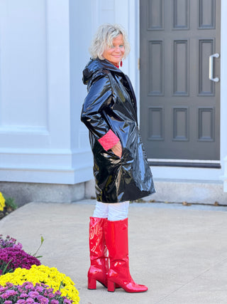BLACK RED POKA DOT RAINCOAT Cathys Place