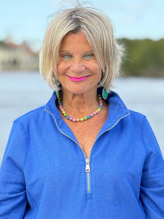 Lullu b half zipper Blu scuba dress LULU-B