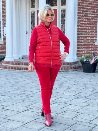 LULU-B RED SHORT PUFFER VEST