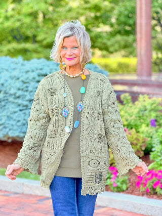 OLIVE CROCHET CARDIGAN Cathys Place
