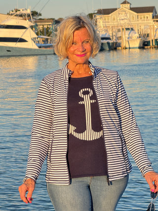 NAVY ANCHOR SWEATER