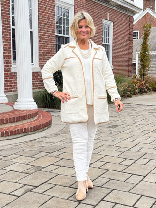 Piping Quilted Shearling Jacket Cathys Place