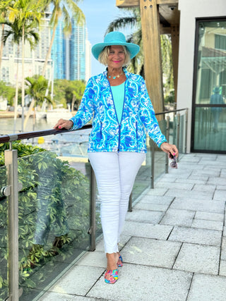 BLUE DREAMING HEARTS FULL ZIPPER
