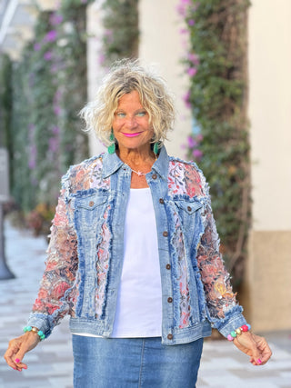 Ethyl Denim & Floral Insert Coat - Virtue ETHYL JEANS