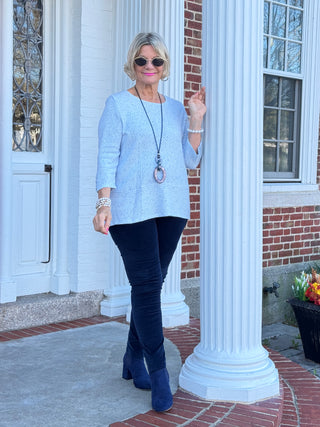 Women's Speckled Heather Rib Knit Top BLUEBELL
