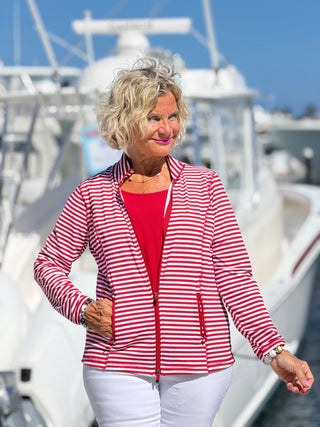 NAUTICAL RED STRIPE JACKET LULU b