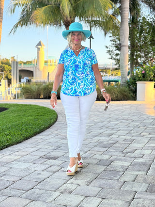 BLUE DREAMING SHORT SLEEVE TOP