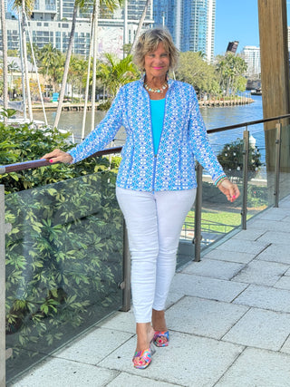 LULU B COASTAL BLOOM FULL ZIPPER JACKET