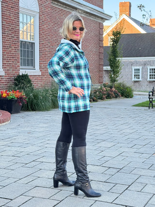 GREEN PLAID HOODIE