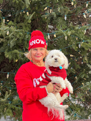 Red Snow Pom Hat Cathys Place