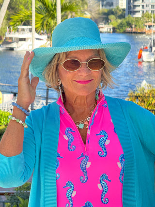 LULU B SEAHORSE BAY MIDI SLEEVELESS 1/4 ZIP MAXI DRESS