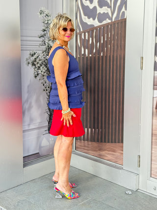 LULU-B CRIMSON RED SKORT