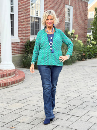 LULU B GREEN FULL ZIPPER JACKET LULU-B