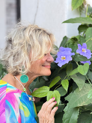 Sky Blue Tie-dye Round Knit Printed Top