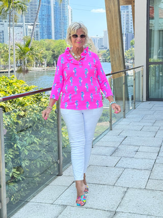 LULU B SEAHORSE BAY RUFFLE TOP