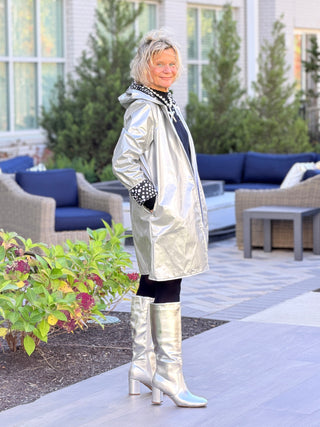 SILVER POKA DOT RAIN COAT Cathys Place