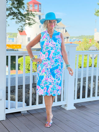 LULU B PALM BEACH SPLASH SCALLOP MIDDY DRESS LULU-B