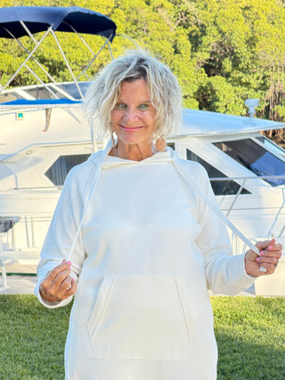 Lulu b kangaroo pocket pearl scuba dress LULU-B