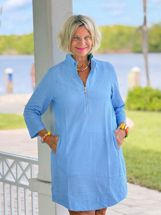 Lulu-b Perri Textured Half Zipper Dress LULU-B