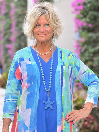 ETHYL OCEAN SPLASH CARDIGAN