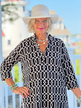 LULU MIDNIGHT TRELLIS TUNIC LULU-B