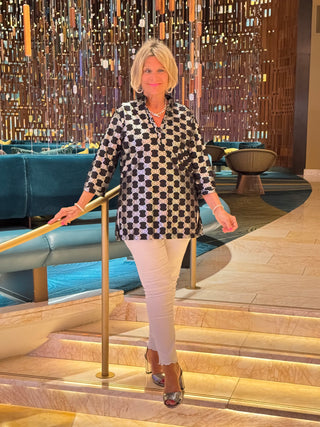 LULU-B BLACK AND SILVER TUNIC