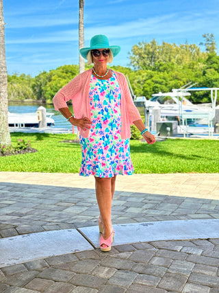 PINK PETALS HALTER RUFFLE