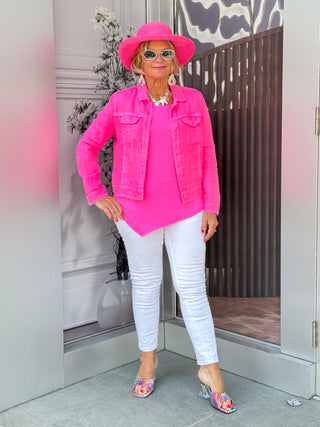 KEY WEST LINEN HOT PINK JACKET