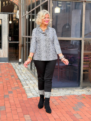 LULU B SPARKLING BLACK RUFFLE SPEEVE TOP Cathys Place