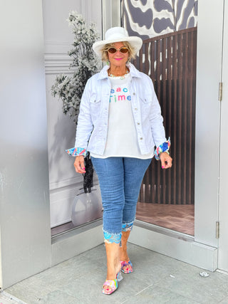 LULU-B WHITE BEACH TIME SWEATER