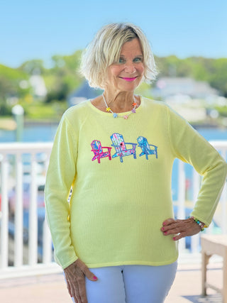 BEACH CLUB YELLOW ADIRONDACK SWEATER LULU-B