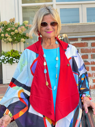 Red fashion Travel Reversible Rain Cape
