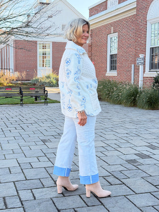 Women's Cuffed Pull-On Faux Fly Jeans Cathys Place