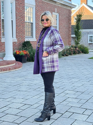 SOUTHERN NIGHTS PURPLE POCKET SWEATER