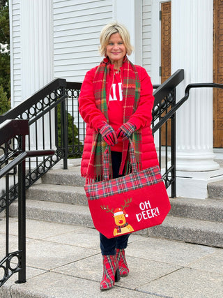 SKI BUM Suede-Like Flocked Logo Heavyweight Sweatshirt Fashion City