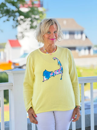 BEACH CLUB YELLOW CAPE COD MAP SWEATER LULU-B