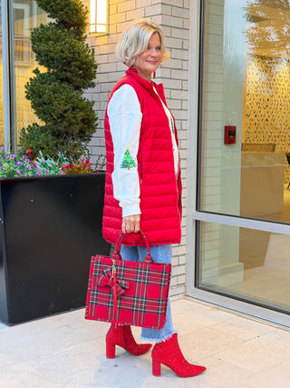 White Shiny Christmas Tree Patched Patterned Festive Sweatshirt Lovesoft