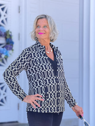 LULU B MIGNIGHT TRELLIS FULL ZIPPER LULU-B
