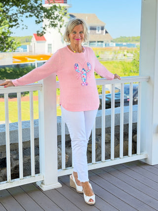 BEACH CLUB PINK LOBSTER SWEATER LULU-B