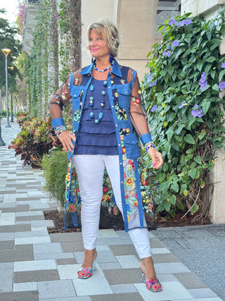 AFTERNOON NAVY LACE JACKET