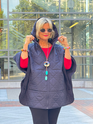 MULTI NAVY CIRCLE NECKLACE