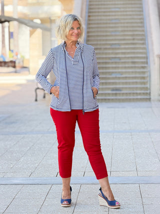 NAUTICAL NAVY STRIPE JACKET LULU-B