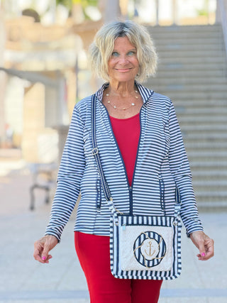 NAUTICAL NAVY STRIPE JACKET LULU-B