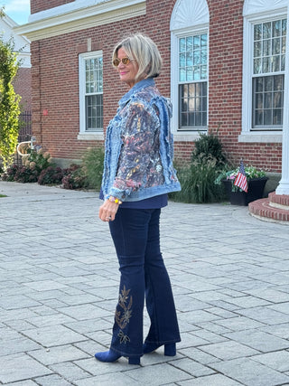 Ethyl Denim & Floral Insert Coat - Virtue
