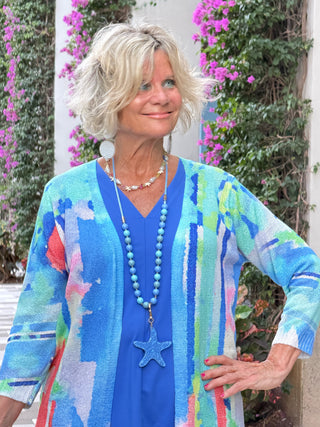 ETHYL OCEAN SPLASH CARDIGAN