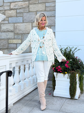 CREAM CROCHET CARDIGAN Cathys Place