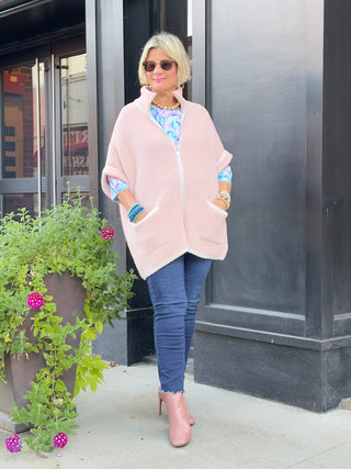 AUTUMN FROSTED PINK ZIPPER JACKET