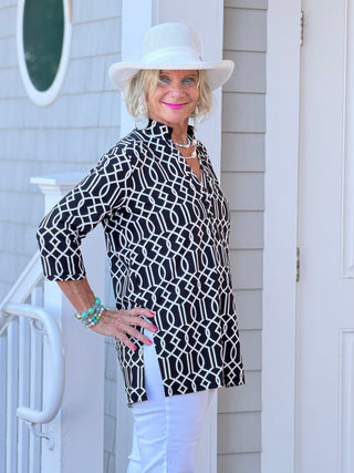 LULU MIDNIGHT TRELLIS TUNIC LULU-B