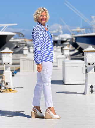 NAUTICAL BLU STRIPED JACKET LULU-B